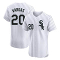 Chicago White Sox #20 Miguel Vargas Player White Stripe Limited Elite Home Stitched Baseball Jersey