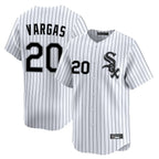 Chicago White Sox #20 Miguel Vargas Player White Stripe Limited Home Stitched Baseball Jersey