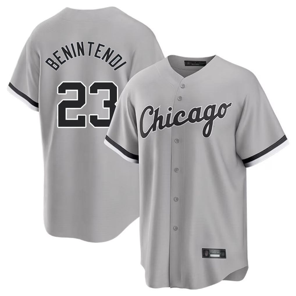 Chicago White Sox #23 Andrew Benintendi Player Gray Home Game Stitched Baseball Jersey