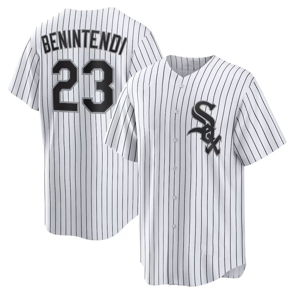 Chicago White Sox #23 Andrew Benintendi White-Black Home Official Player Baseball Jersey