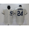 Chicago White Sox #24 Yasmani Grandal 2021 Cream Navy Field of Dreams Name Flex Base Stitched Baseball Jersey