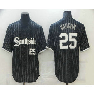 Chicago White Sox #25 Andrew Vaughn Black With Small Number 2021 City Connect Stitched Cool Baseball Jersey