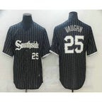 Chicago White Sox #25 Andrew Vaughn Black With Small Number 2021 City Connect Stitched Cool Baseball Jersey