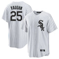 Chicago White Sox #25 Andrew Vaughn Player White Stripe Home Game Stitched Baseball Jersey