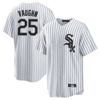 Chicago White Sox #25 Andrew Vaughn Player White Stripe Home Game Stitched Baseball Jersey