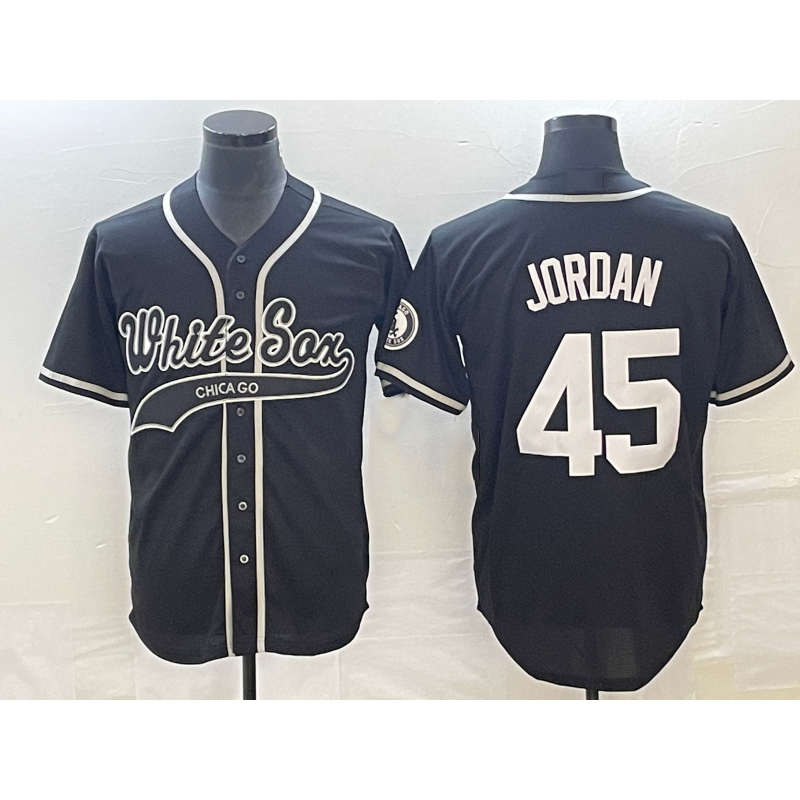 Chicago White Sox #45 Michael Jordan Black Cool Base Stitched Baseball Jersey