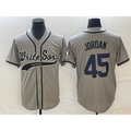 Chicago White Sox #45 Michael Jordan Grey Cool Base Stitched Baseball Jersey