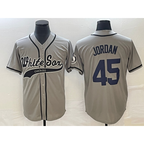 Chicago White Sox #45 Michael Jordan Grey Cool Base Stitched Baseball Jersey