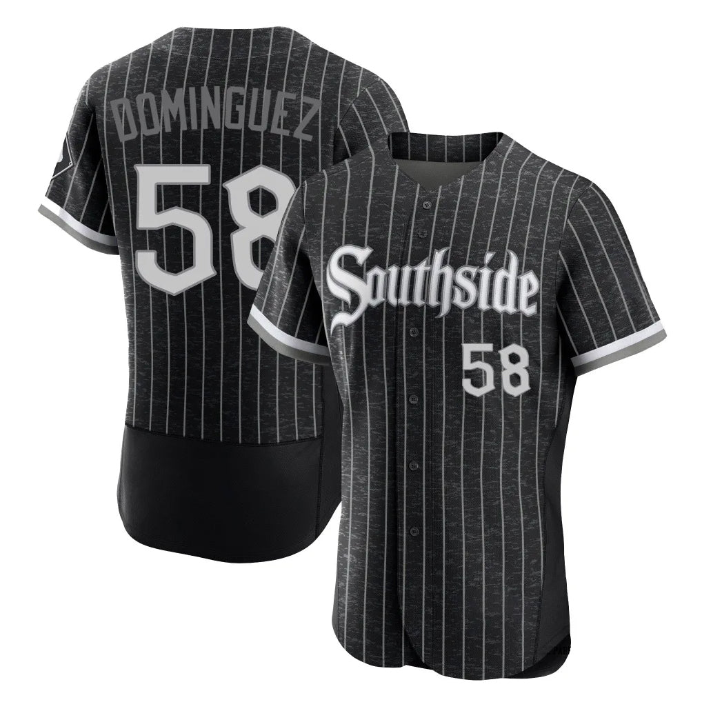 Chicago White Sox #58 Seranthony Dom¨ªnguez Player Black City Connect Limited Elite Home Stitched Baseball Jersey