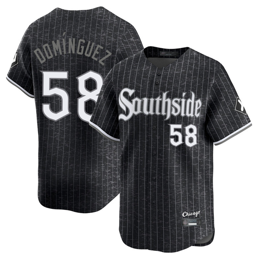 Chicago White Sox #58 Seranthony Dom¨ªnguez Player Black City Connect Limited Home Stitched Baseball Jersey