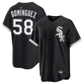 Chicago White Sox #58 Seranthony Dom¨ªnguez Player Black Home Game Stitched Baseball Jersey