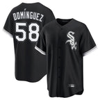 Chicago White Sox #58 Seranthony Dom¨ªnguez Player Black Home Game Stitched Baseball Jersey