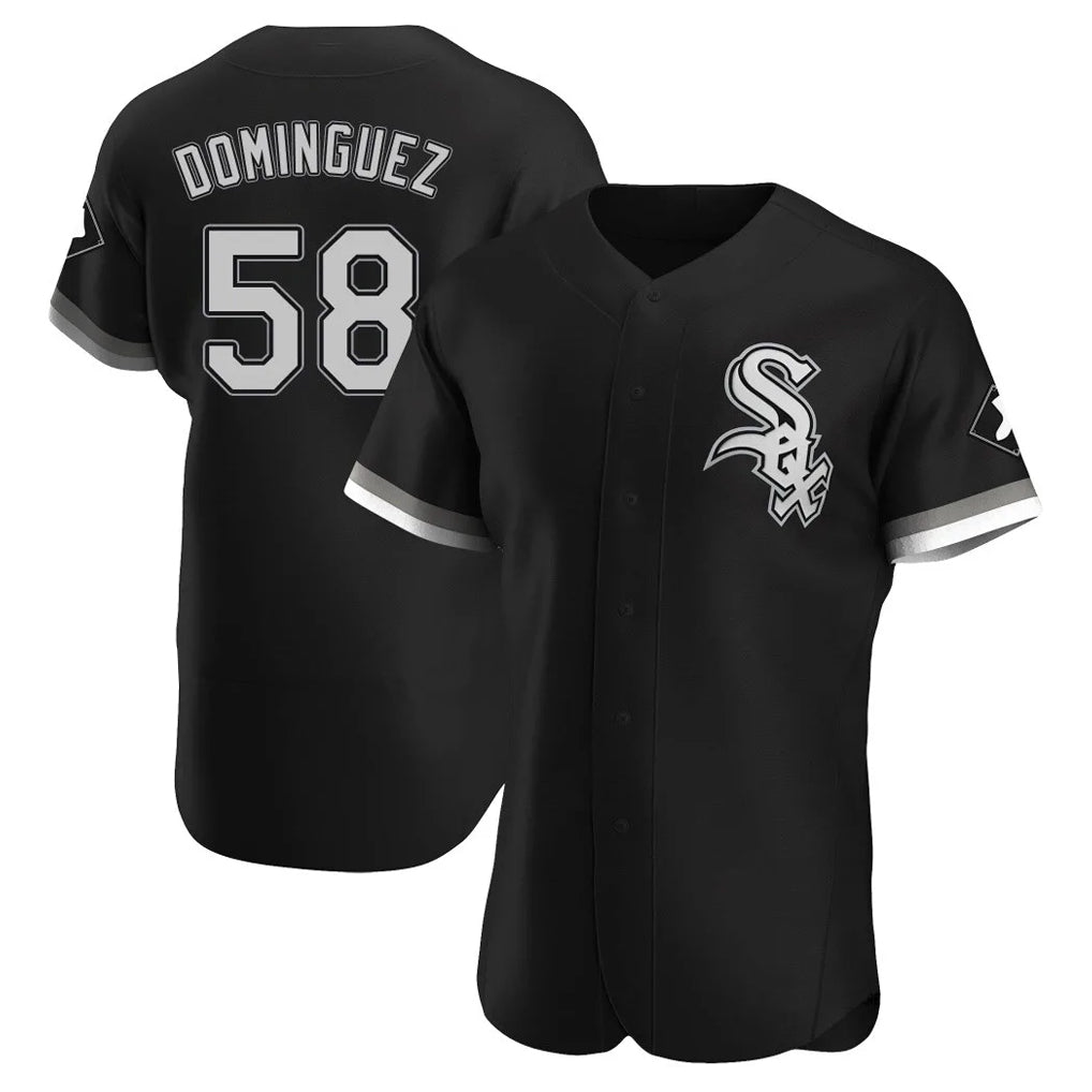 Chicago White Sox #58 Seranthony Dom¨ªnguez Player Black Limited Elite Home Stitched Baseball Jersey
