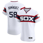 Chicago White Sox #58 Seranthony Dom¨ªnguez Player White Limited Elite Home Stitched Baseball Jersey