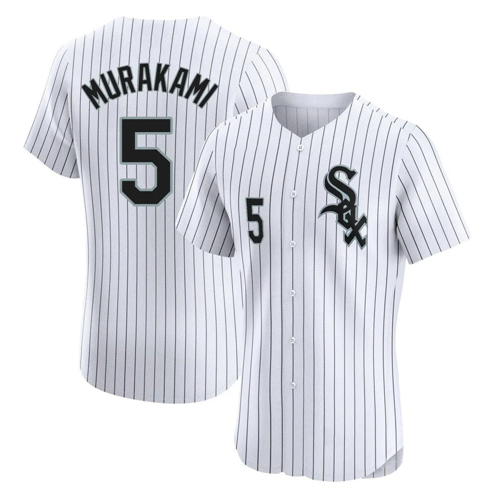 Chicago White Sox #5 Munetaka Murakami Player White Stripe Limited Elite Home Stitched Baseball Jersey