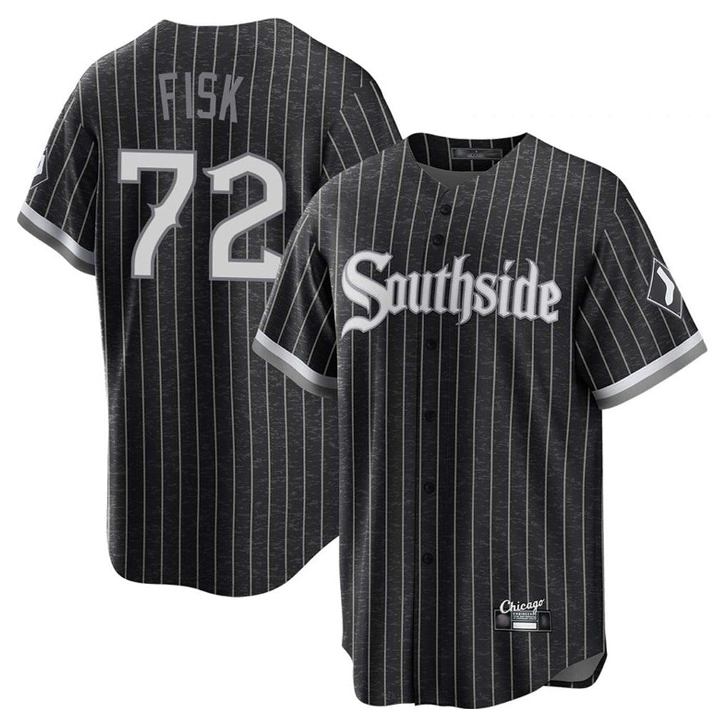 Chicago White Sox #72 Carlton Fisk Player Black City Connect Home Game Stitched Baseball Jersey