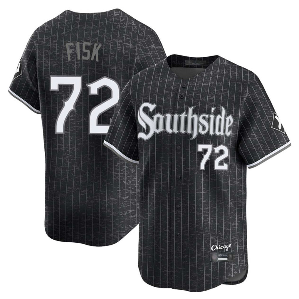 Chicago White Sox #72 Carlton Fisk Player Black City Connect Limited Home Stitched Baseball Jersey