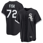 Chicago White Sox #72 Carlton Fisk Player Black Home Game Stitched Baseball Jersey