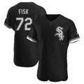 Chicago White Sox #72 Carlton Fisk Player Black Limited Elite Home Stitched Baseball Jersey