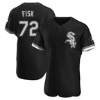 Chicago White Sox #72 Carlton Fisk Player Black Limited Elite Home Stitched Baseball Jersey