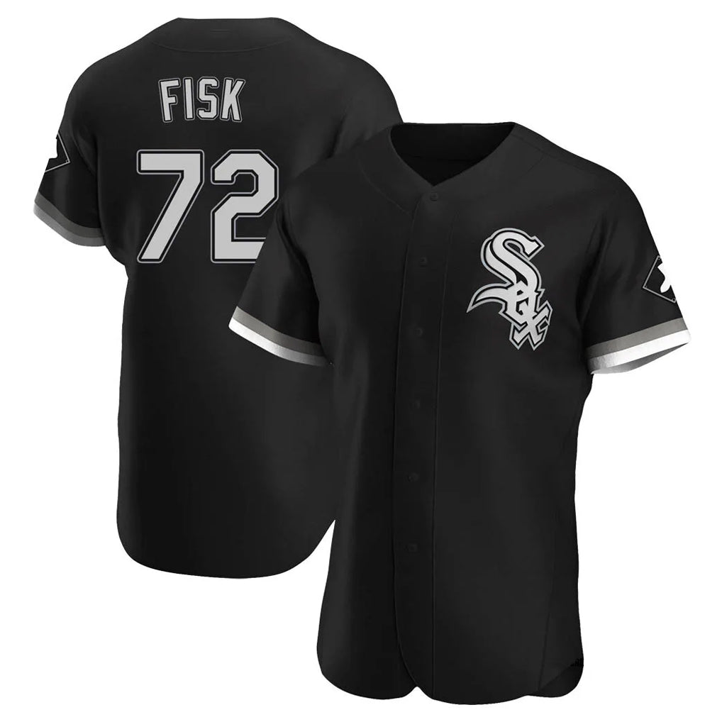 Chicago White Sox #72 Carlton Fisk Player Black Limited Elite Home Stitched Baseball Jersey