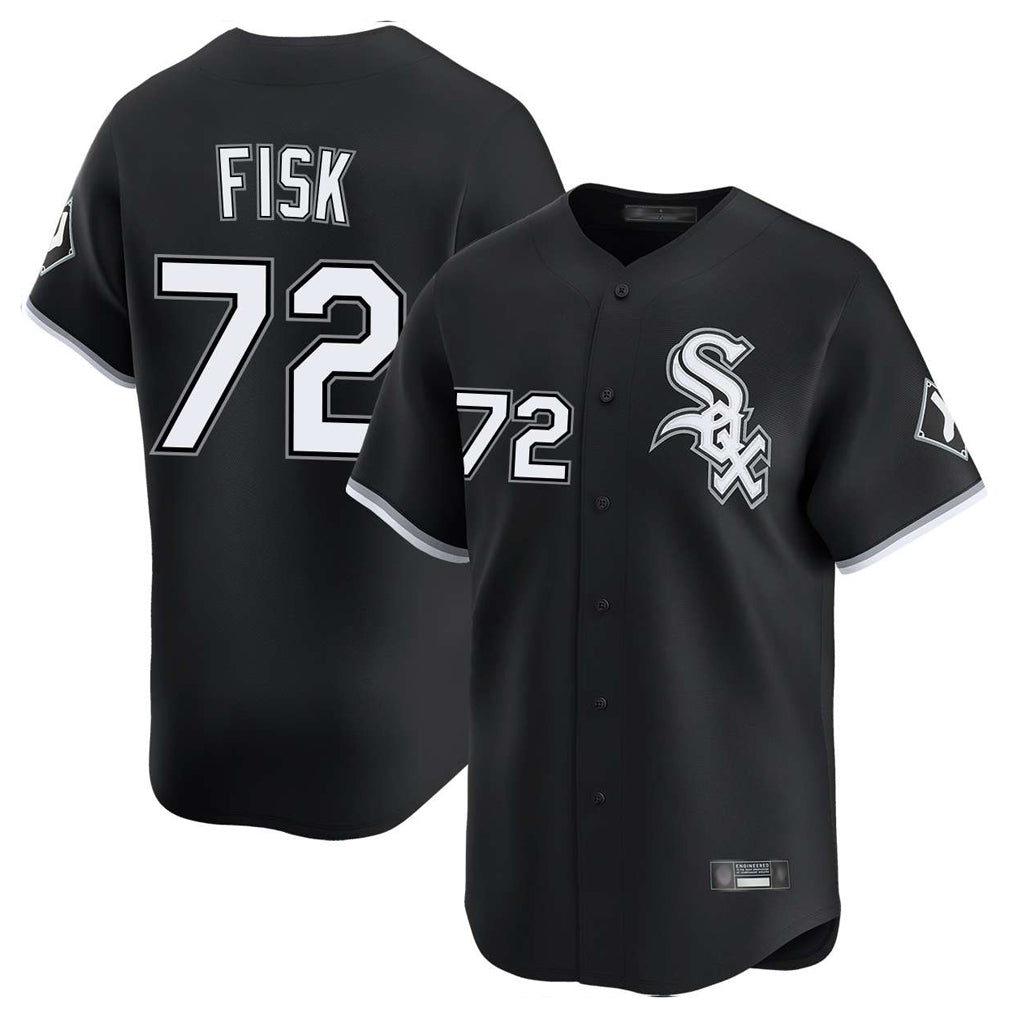 Chicago White Sox #72 Carlton Fisk Player Black Limited Home Stitched Baseball Jersey