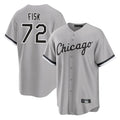 Chicago White Sox #72 Carlton Fisk Player Gray Home Game Stitched Baseball Jersey
