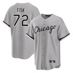 Chicago White Sox #72 Carlton Fisk Player Gray Home Game Stitched Baseball Jersey