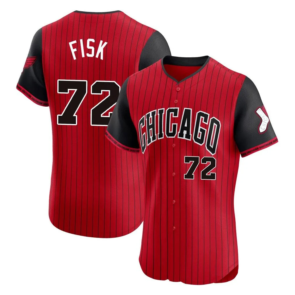 Chicago White Sox #72 Carlton Fisk Player Red City Connect Limited Elite Home Stitched Baseball Jersey