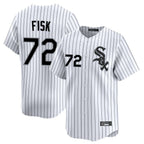 Chicago White Sox #72 Carlton Fisk Player White Stripe Limited Home Stitched Baseball Jersey