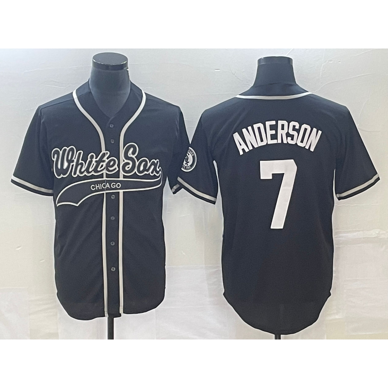 Chicago White Sox #7 Tim Anderson Black Cool Base Stitched Baseball Jersey