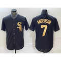 Chicago White Sox #7 Tim Anderson Black Gold Cool Base Stitched Baseball Jersey