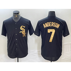 Chicago White Sox #7 Tim Anderson Black Gold Cool Base Stitched Baseball Jersey