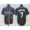 Chicago White Sox #7 Tim Anderson Number Black Cool Base Stitched Baseball Jersey