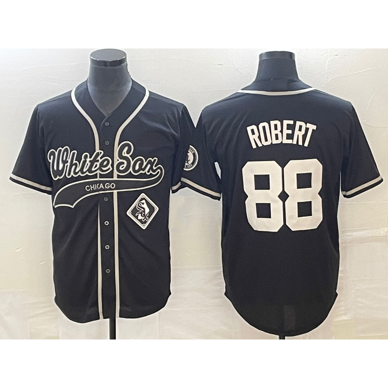 Chicago White Sox #88 Luis Robert Black Cool Base Stitched Baseball Jersey