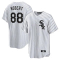 Chicago White Sox #88 Luis Robert Jr Player White Stripe Home Game Stitched Baseball Jersey