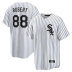 Chicago White Sox #88 Luis Robert Jr Player White Stripe Home Game Stitched Baseball Jersey