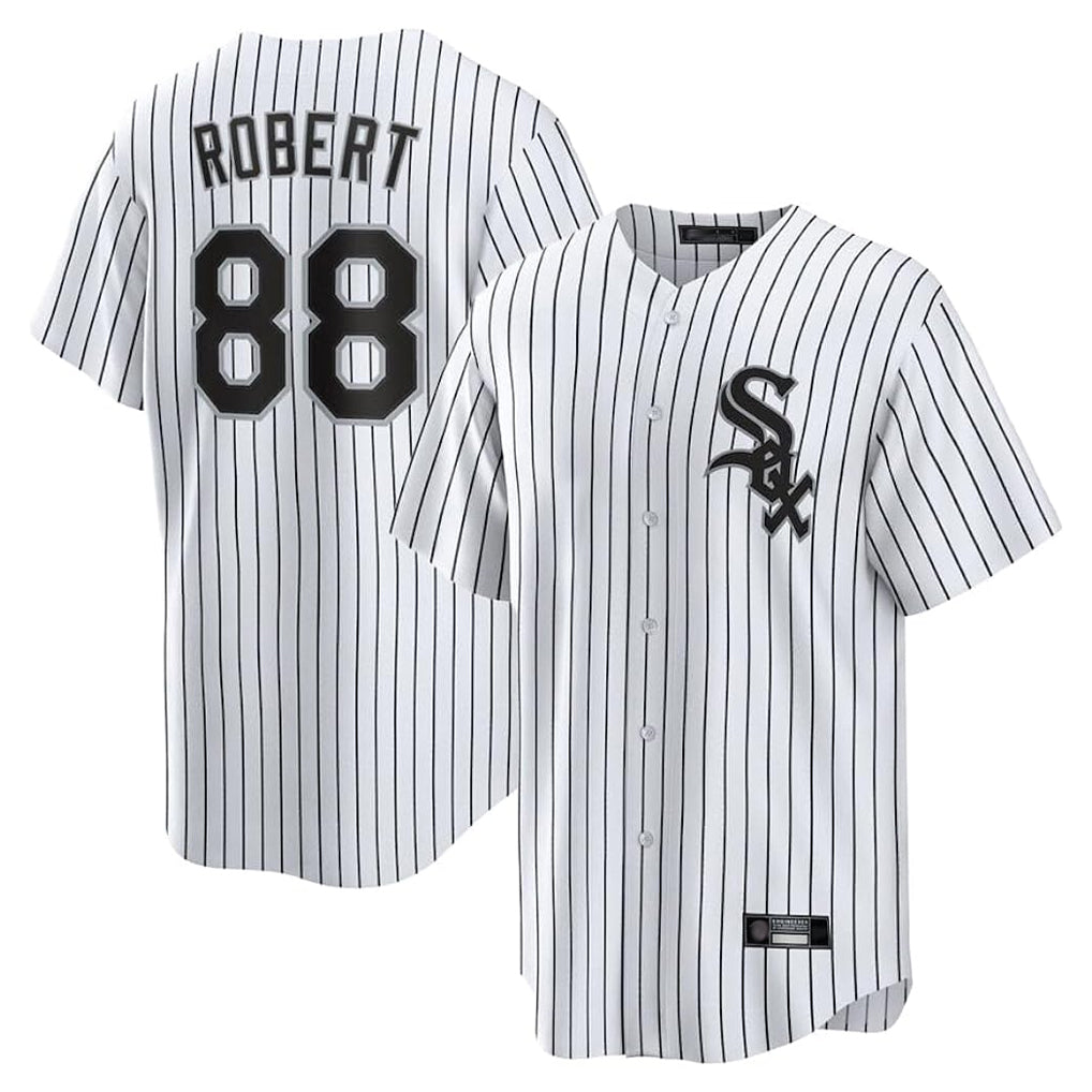 Chicago White Sox #88 Luis Robert Jr Player White Stripe Home Game Stitched Baseball Jersey