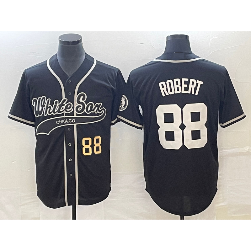 Chicago White Sox #88 Luis Robert Number Black Cool Base Stitched Baseball Jersey
