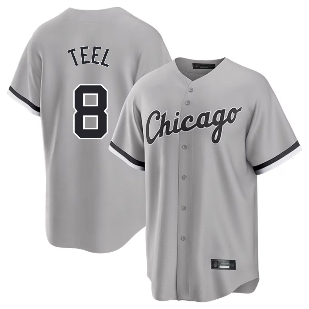 Chicago White Sox #8 Kyle Teel Player Gray Home Game Stitched Baseball Jersey