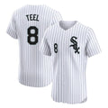Chicago White Sox #8 Kyle Teel Player White Stripe Limited Elite Home Stitched Baseball Jersey