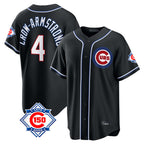 Chicago Cubs #4 Pete Crow-Armstrong Player Black Fashion Out 150th Anniversary Game Stitched Baseball Jersey