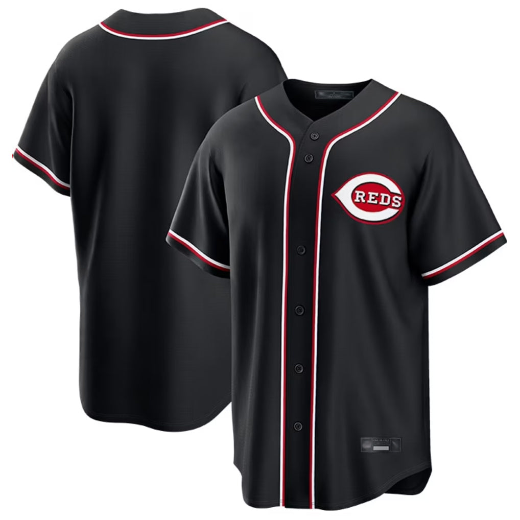 Cincinnati Reds Blank Player Black Fashion Out Home Game Stitched Baseball Jersey