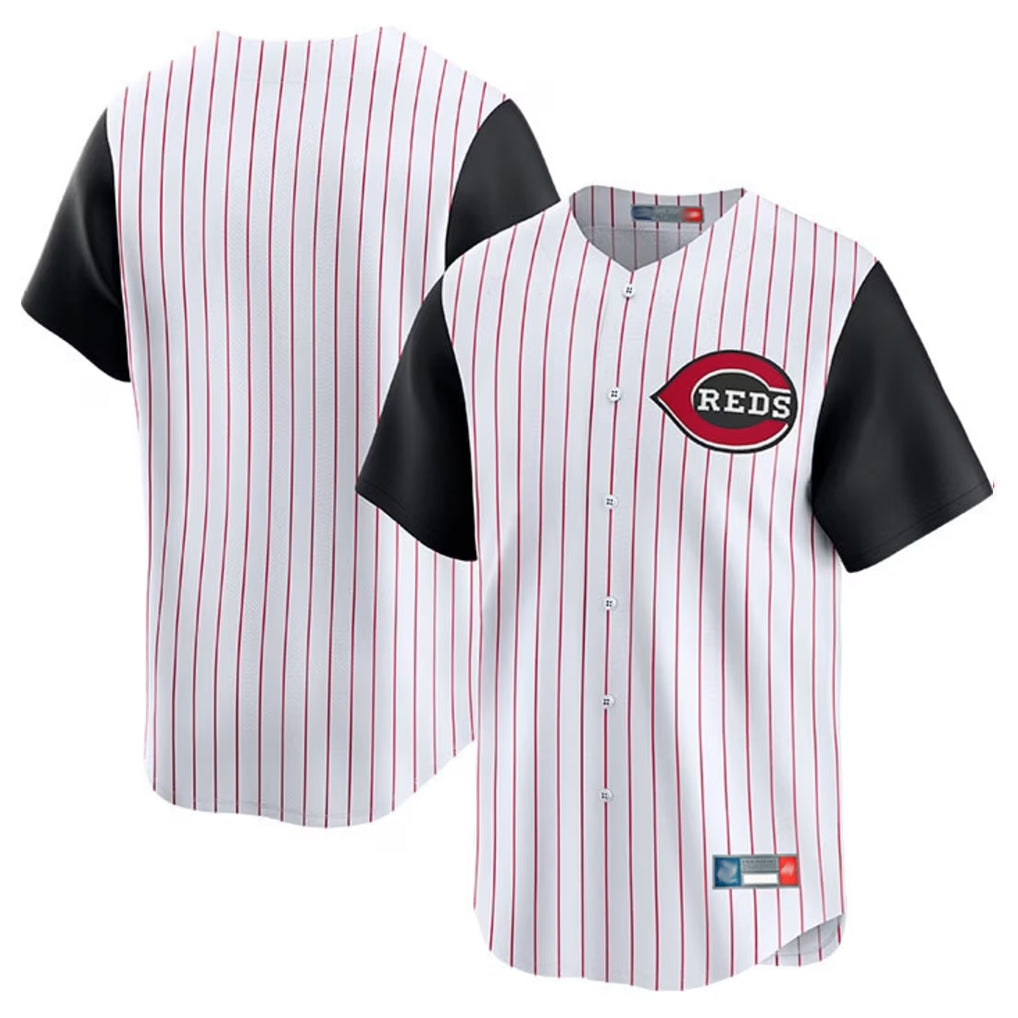 Cincinnati Reds Blank Player White Black Stripe Field of Dreams Game Home Stitched Baseball Jersey