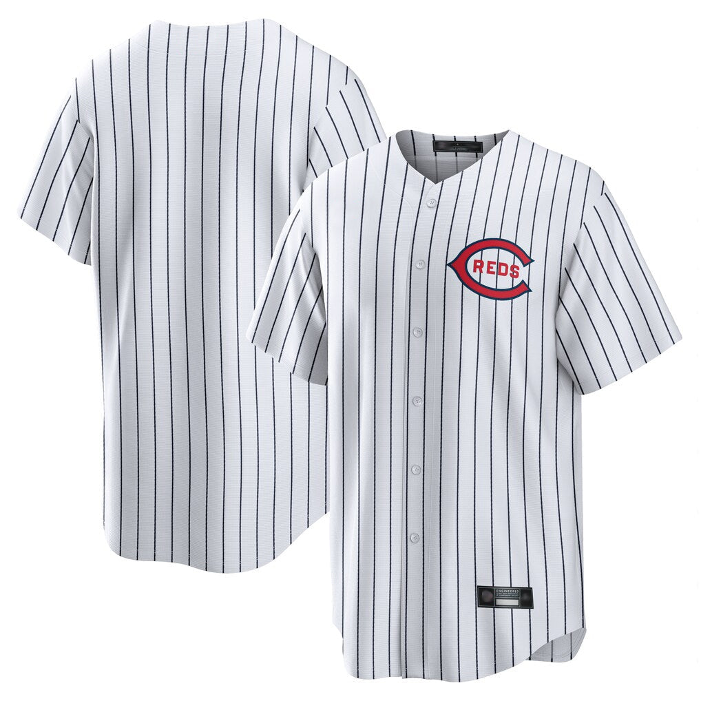 Cincinnati Reds Blank Player White Stripe Field of Dreams Game Home Stitched Baseball Jersey