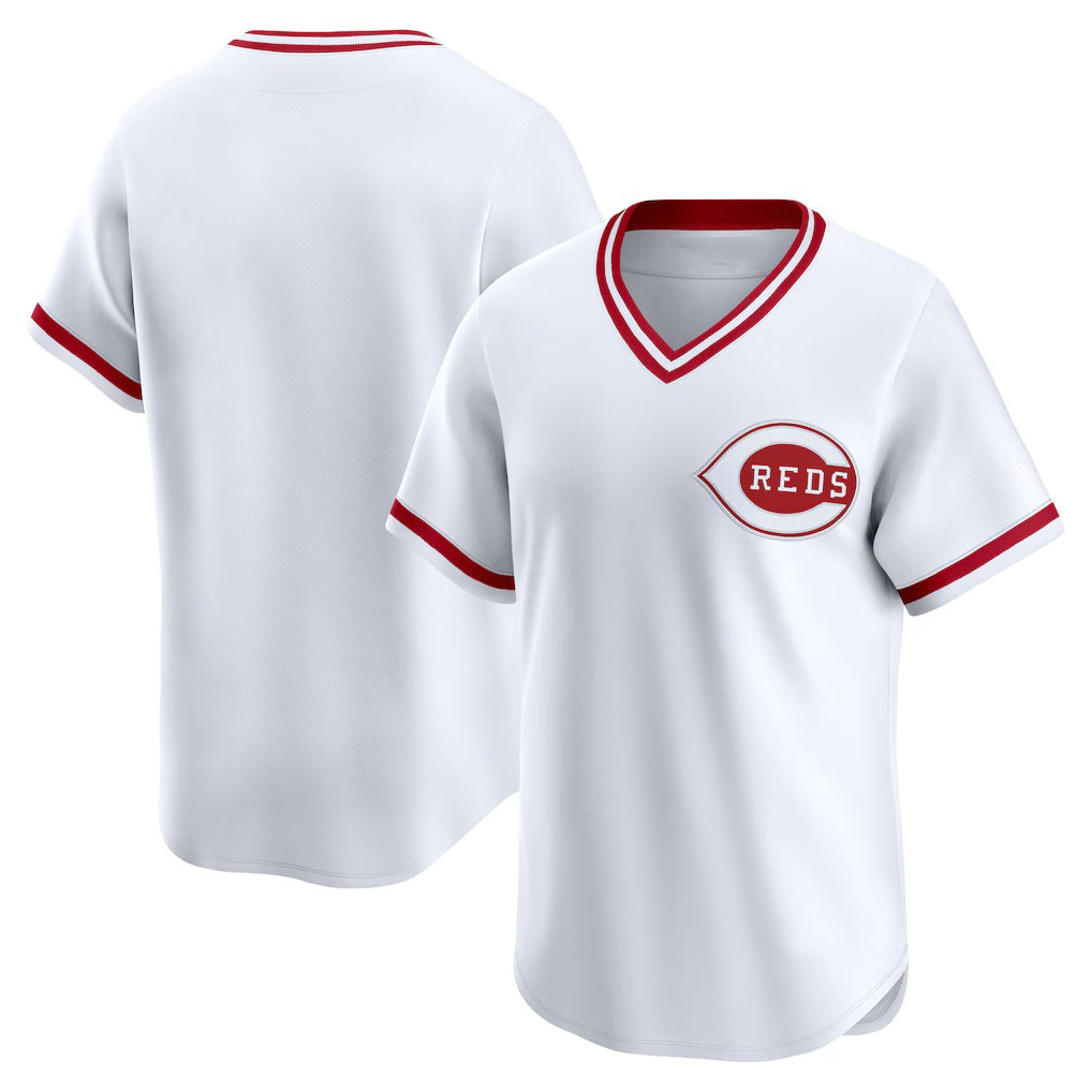 Cincinnati Reds White Throwback Cooperstown Collection Limited Baseball Jersey