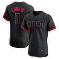 Cincinnati Reds #11 Barry Larkin Black City Connect Elite Baseball Jersey