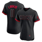 Cincinnati Reds #11 Barry Larkin Black City Connect Elite Baseball Jersey