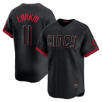 Cincinnati Reds #11 Barry Larkin Black City Connect Limited Player Baseball Jersey