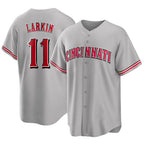 Cincinnati Reds #11 Barry Larkin Player Gray Home Game Stitched Baseball Jersey